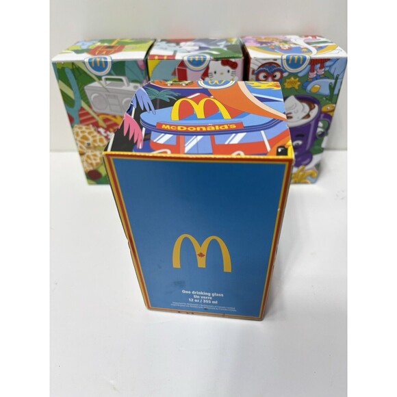 McDonald's 2024 Collectors Glasses / Cups Set Of 4 Nostalgic Ty,Hello Kitty etc. - Picture 8 of 16